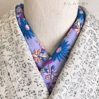 洗える刺繍半衿 青華
