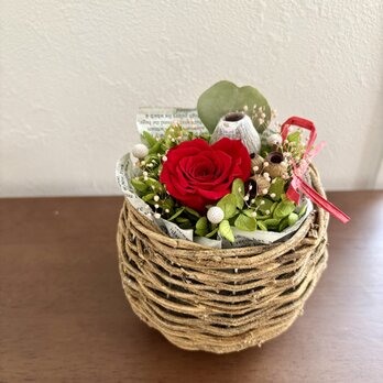 ころんとしたナチュラルアレンジ　レッド