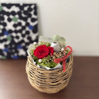 ころんとしたナチュラルアレンジ　レッド