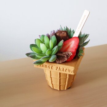 多肉植物のある風景 Ice Cream Arrangement ★フェイクグリーン