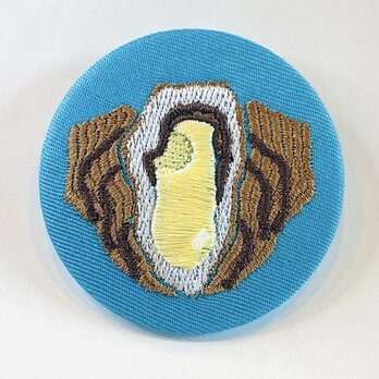刺繍ブローチ　オイスター