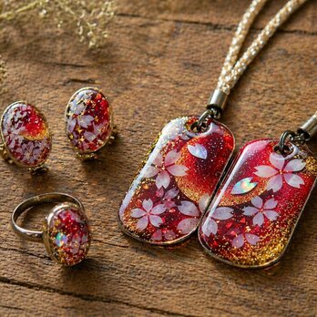 和柄 ペアネックレス 桜 伝統 職人 桜 さくら ペアアクセサリー 名入れ 手作り ハンドメイド プレゼント ギフト カップル