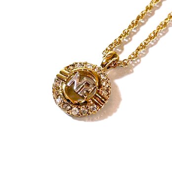 「Nina Ricci」 Vintage Logo Rhinestone Necklace