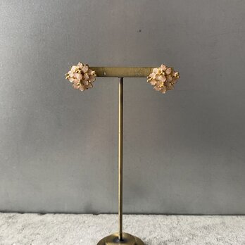 Vintage 80s retro pink enamel botanical flower earring