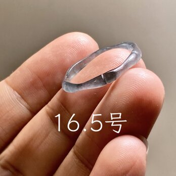 L17-126 細身 氷種 16.5号 黒翡翠 竹節 リング グアテマラ産 A貨 本翡翠 くりぬき