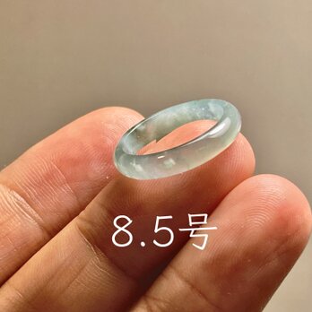 L17-127 氷種 薄水緑 8.5号 グアテマラ産 A貨 本翡翠 くりぬき リング