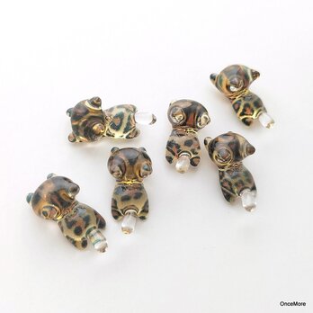 【シッポ透明Ver.】これ可愛い！ベンガル猫のピアス（両耳１ペア）