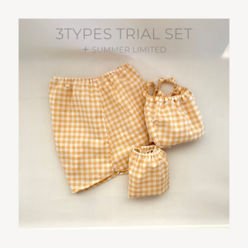 ショーツ3タイプセット（夏限定）Lサイズ｜ギンガム オレンジベージュ