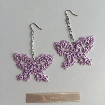 butterflyピアス　lavenderの画像