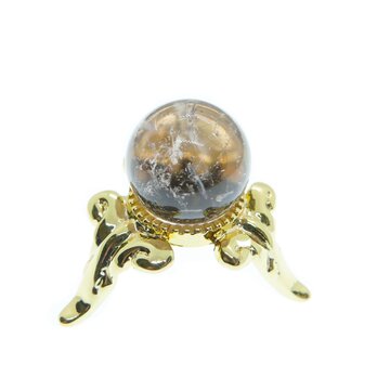 •✼送料無料✼• スモーキークォーツの丸玉・12mm ༺バリ島の僧侶の祈祷＆浄化 •☆• 問題解決へ導く安らぎの石༻
