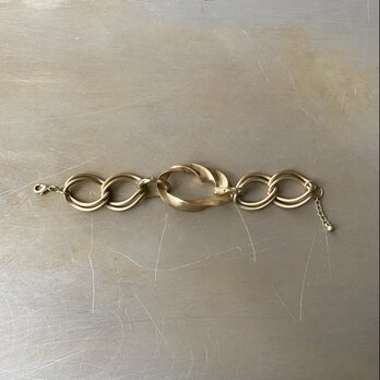 Vintage 90s-00s USA retro matte gold double ring chain bracelet
