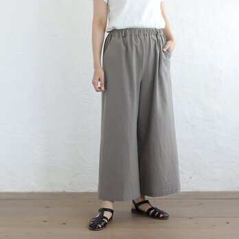 長さ選べる 春夏からの理想のパンツ 東炊きコットンリネン ワイドストレート（グレージュ）PT11