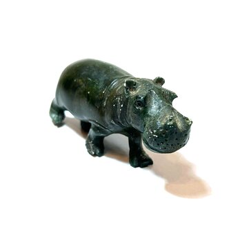 Vintage Soapstone Hippopotamus Sculpture Figurine