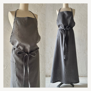 ラフに纏うマキシエプロン｜Gray