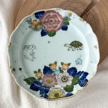 チコロット❤️取り皿❤️すべて手描き❤️染付け❤️普段使いに丁度いい❤️plate❤️童話❤️うさぎとかめ❤️可愛い