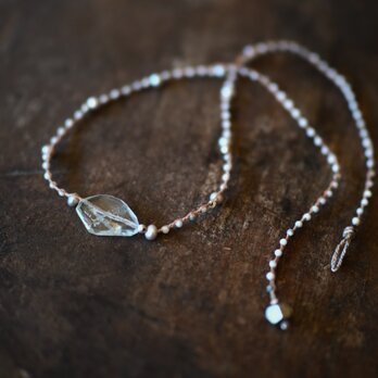 -Aquamarine- braid necklace