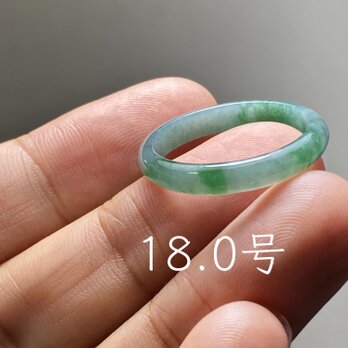 L17-189 糯種 青緑 18.0号 グアテマラ産 A貨 本翡翠 くりぬき リング
