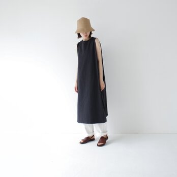 ドライタッチコットン/sleeveless dress/charcoal gray