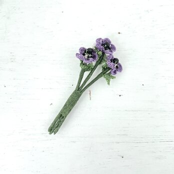 anemone bouquet brooch - violet