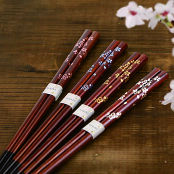 能登ヒバうるし箸　桜ふわりシリーズ