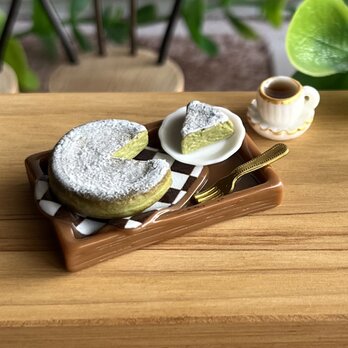 280 ＊抹茶のガトーショコラセット＊　ミニチュアスイーツ　ドールハウス　フェイクフード　食品サンプル　YUMEmini