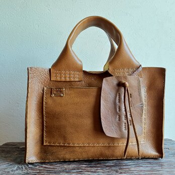 square tote　マスタード　オイルシュリンクレザー