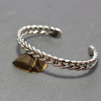 受注生産【Flat Double Twist Bangle】/ 職人手仕事　研磨仕上げ　ステンレス　バングル