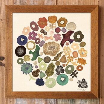 「キャンディサークル(北欧柄)」インテリアポスター/25×25cm (29角・A4・A3に変更可)