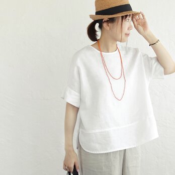大人のTシャツに。コットンのワイドプルオーバーブラウス（オフホワイト）TP34