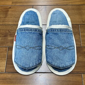 男性用★洗濯機丸洗いOK★スリッパ•室内履き★デニムリメイク　ルームシューズ