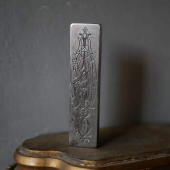 3 Metal engraving , monogramme　フランスアンティーク