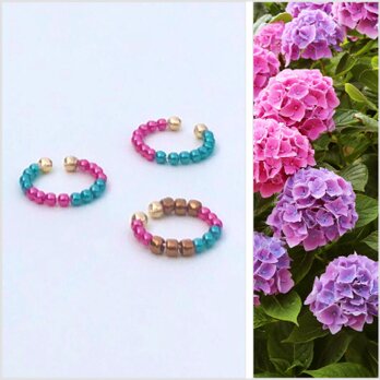 ★気まぐれな紫陽花 | 晴れも雨も楽しむ | Pearl | 2way |★イヤーカフ 片耳