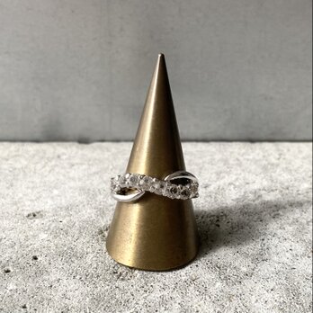 Vintage 90s-00s retro crystal bijou infinity ring