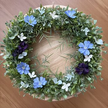 葉のリース＊青の風・藍の涼