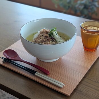 白磁千段６寸深めん丼