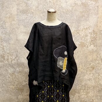 麻着物をリメイク　ブラウス 　kato0015   / 古布 着物 着物リメイク kimono