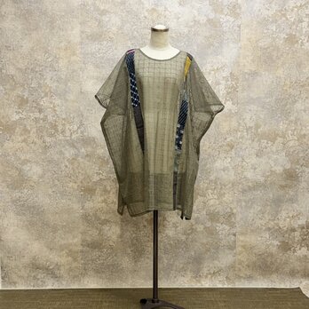 麻着物　をリメイク　ブラウス 　kato0019  / 古布 着物 着物リメイク kimono