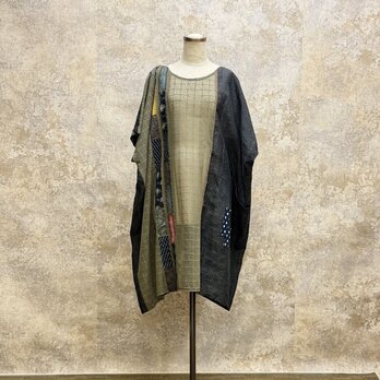 麻着物　をリメイク　ブラウス 　kato0020  / 古布 着物 着物リメイク kimono