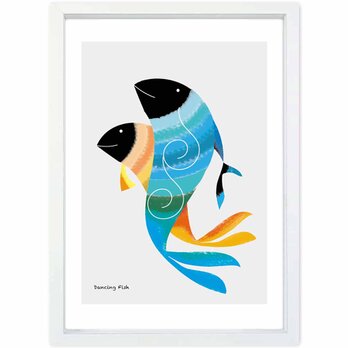ダンシング　魚　送料無料 　アート/sei新着作品/新着順　イラスト　ポスター　アートポスター　4108