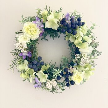 グリーン紫陽花のリース