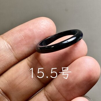 L18-11 黒翡翠 氷糯種 15.5号 グアテマラ産 A貨 本翡翠 くりぬき リング