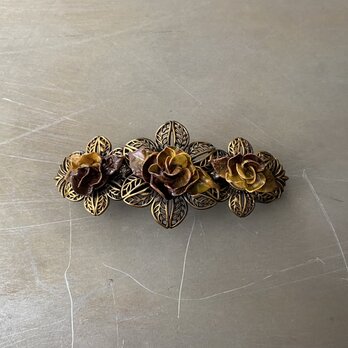 Vintage retro botanical flower rose barrette