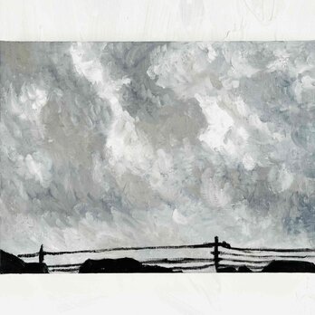 油彩画　原画「近所の風景」絵画 P8（33×46㎝）アート 　キャンバス