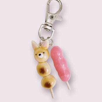 うさぎ　小動物　団子　キーホルダー　動物　和菓子　アニマル　みたらし団子　3色だんご　桜あんだんご　ストラップ