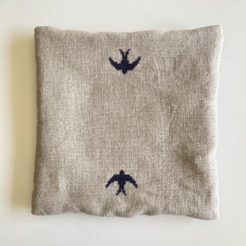 ポットマット*クロスステッチ**swallow*dark navy