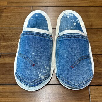 男性用★洗濯機丸洗いOK★スリッパ•室内履き★デニムリメイク　ルームシューズ