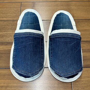 男性用★洗濯機丸洗いOK★スリッパ•室内履き★デニムリメイク　ルームシューズ