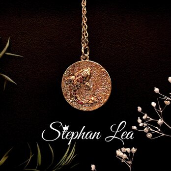 期間限定◆Stephan Lea◆アレルギー対応〜18Kメッキキュービックジルコニア鯉のぼりゴールドコインネックレス