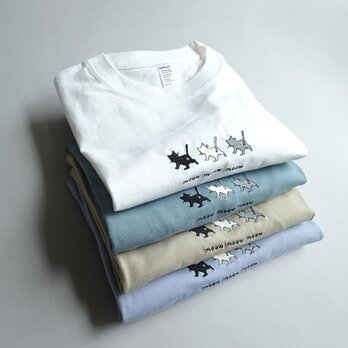 『6.6ozで程よくしっかり』／上質素材のヘビーウェイト刺繍Tシャツ＜猫＞