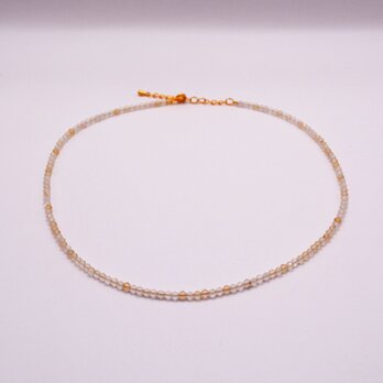 小粒シトリンのシンプルネックレス＊40ｃｍ＊3ｍｍ◇送料無料♪